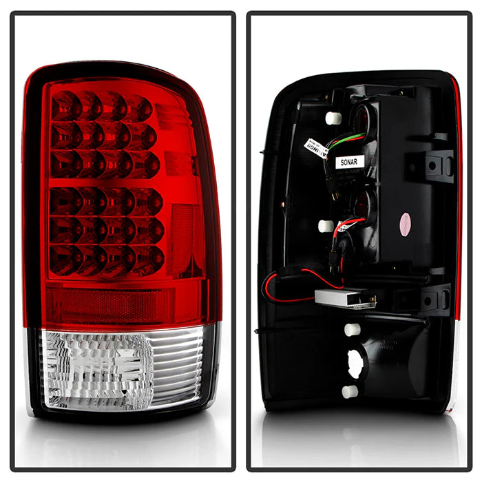 2000-2006 Chevy Suburban/Tahoe 1500/2500 / GMC Yukon/Yukon XL / 2001-2006 GMC Yukon Denali/Denali XL ( Lift Gate Style Only ) LED Tail Lights - Red Clear