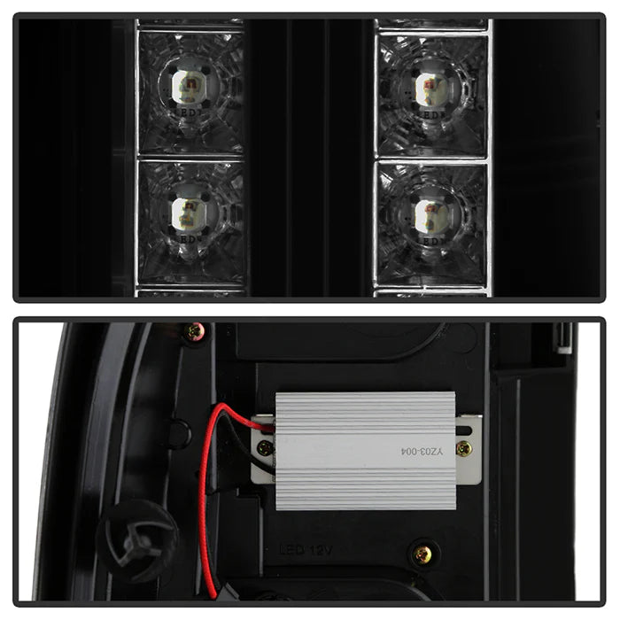 2007-2013 Chevy Silverado 1500 / 2007-2014 2500HD/3500HD / 2007-2014 GMC Sierra 3500HD Dually Models ( Does Not Fit Model With Reverse Bulb 921 ) LED Tail Lights - Black Smoke