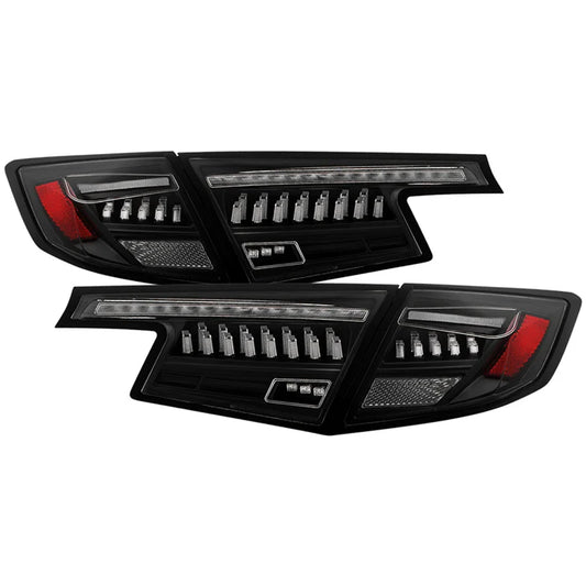 Spyder 2022-2024 Honda Civic 5-Door LED Tail Lights - Greeting Light Show - LED Crystal Light Poles Parking Lights - Sequential LED Turn Signal Lights - Black