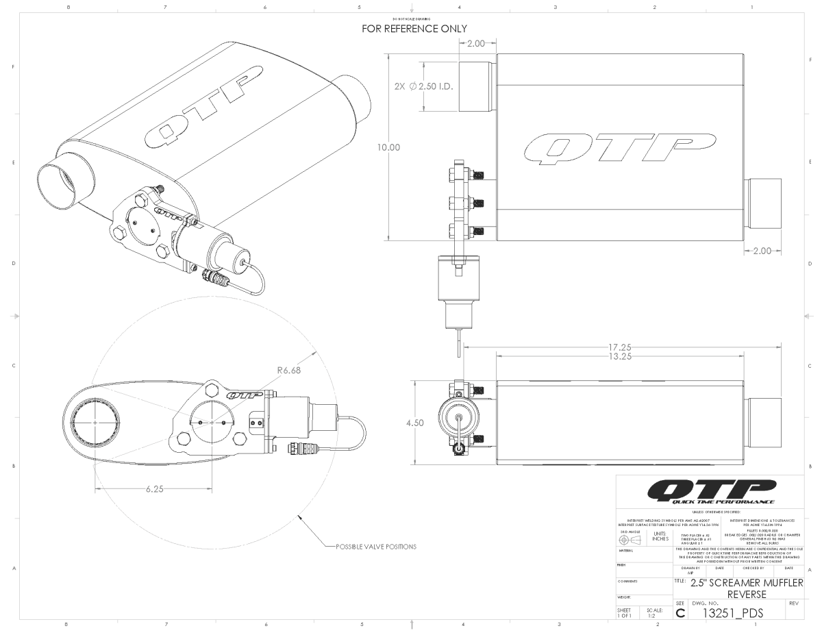 QTP 2.50 Inch Reverse Screamer Twintronic Muffler