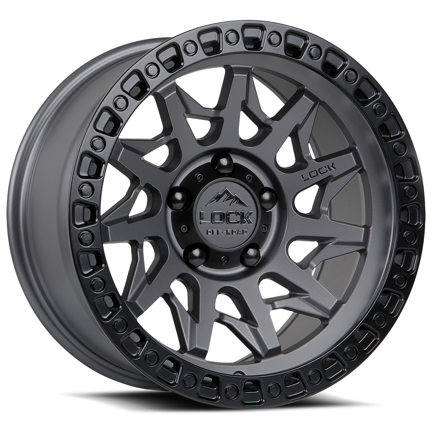 20x10 Lock Off-Road Lunatic Matte Grey w/ Matte Black Ring