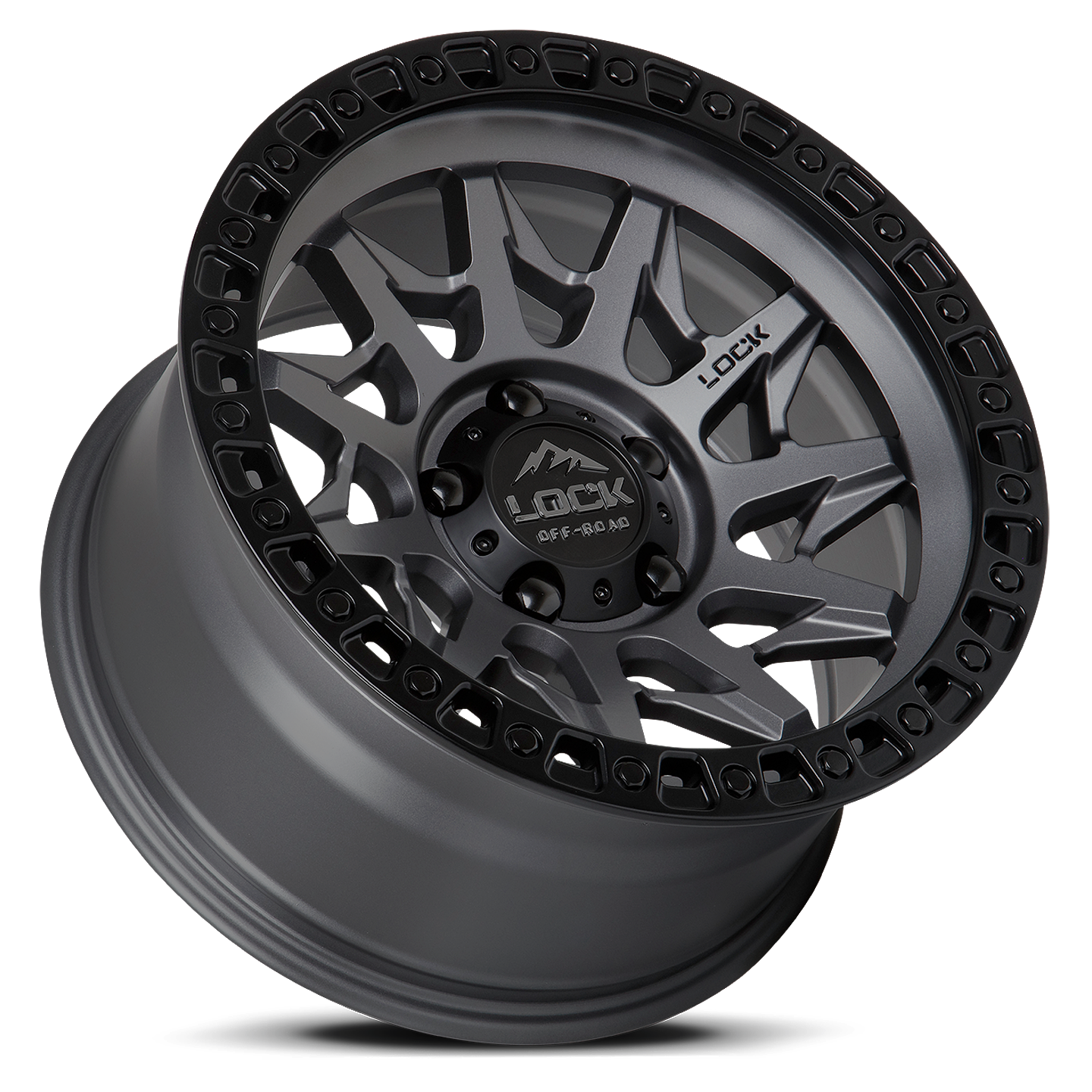 20x10 Lock Off-Road Lunatic Matte Grey w/ Matte Black Ring
