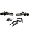 QTP 304SS Screamer Axle Back Exhaust Tip w/3.5in Quad Black Tips 2016-2023 Chevrolet Camaro SS 6.2L