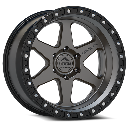17x9.0 Lock Off-Road Olympus Matte Grey w/ Matte Black Ring