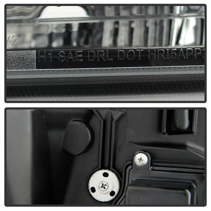 2007-2014 Chevy Suburban 1500/2500 / 2007-2014 Chevy Tahoe / 2007-2014 Avalanche Version 2 Projector Headlights - High H1 (Included) - Low H7 (Included) Light Bar DRL - Black