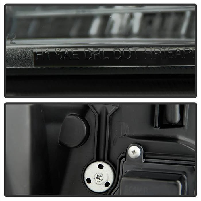 2007-2014 Chevy Suburban 1500/2500 / 2007-2014 Chevy Tahoe / 2007-2014 Avalanche Version 2 Projector Headlights - High H1 (Included) - Low H7 (Included) Light Bar DRL - Smoke