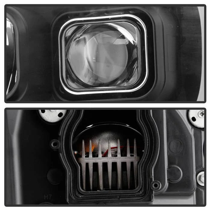2007-2014 Chevy Suburban 1500/2500 / 2007-2014 Chevy Tahoe / 2007-2014 Avalanche ( LED Low Beam ) Headlights - Low Beam: LED - High Beam: H1 (Included) - Signal: - Black