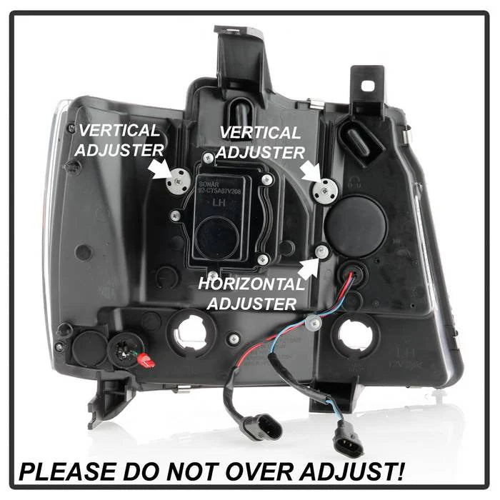 2007-2014 Chevy Suburban 1500/2500 / 2007-2014 Chevy Tahoe / 2007-2014 Avalanche ( LED Low Beam ) Headlights - Low Beam: LED - High Beam: H1 (Included) - Signal: - Black