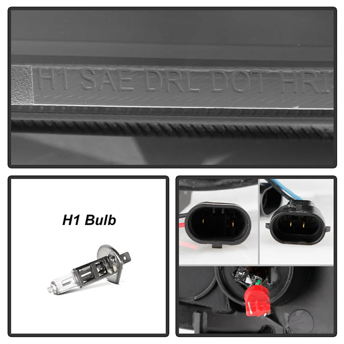 2007-2014 Chevy Suburban 1500/2500 / 2007-2014 Chevy Tahoe / 2007-2014 Avalanche ( LED Low Beam ) Headlights - Low Beam: LED - High Beam: H1 (Included) - Signal: - Black