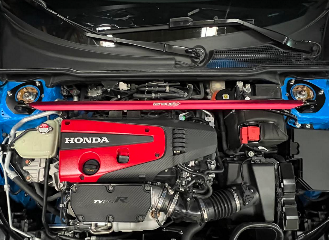 Front Strur Panel Tanabe Sustec Front Strut Bar Plus+ 2023 Honda Civic Type R (FL5 ...