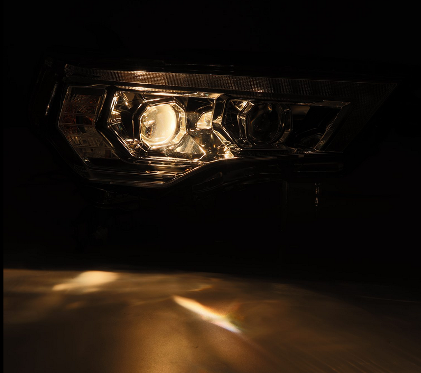 AlphaRex 2014-2020 Toyota 4Runner MK II PRO-Series Halogen Projector Headlights Alpha-Black