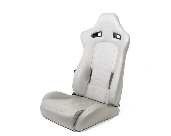 NRG Reclinable Racing Seat Arrow in Grey Vinyl (Left & Right) - Pair