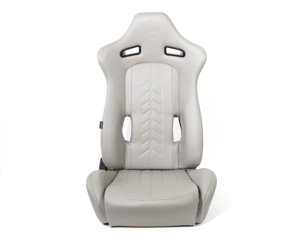 NRG Reclinable Racing Seat Arrow in Grey Vinyl (Left & Right) - Pair