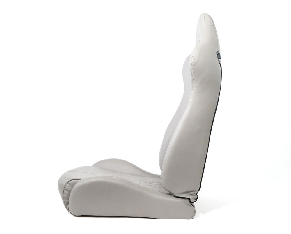 NRG Reclinable Racing Seat Arrow in Grey Vinyl (Left & Right) - Pair