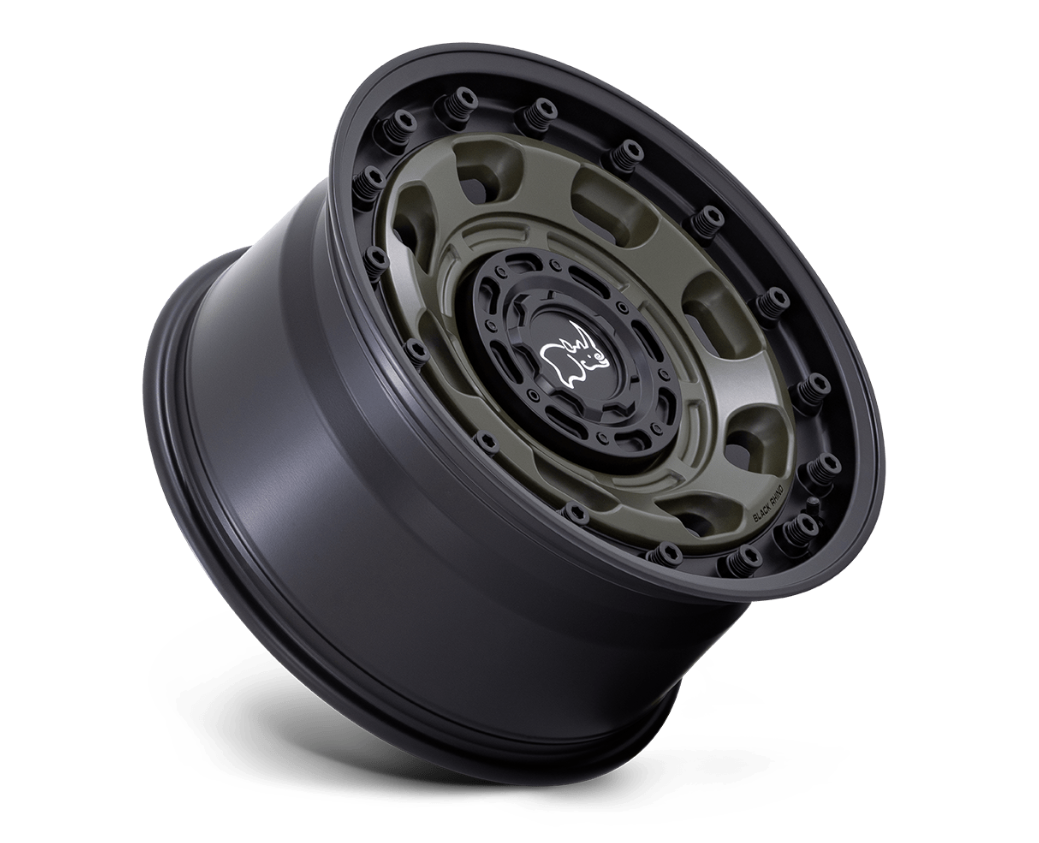 17x8.5 Black Rhino Atlas Olive Drab Green w/ Black Lip