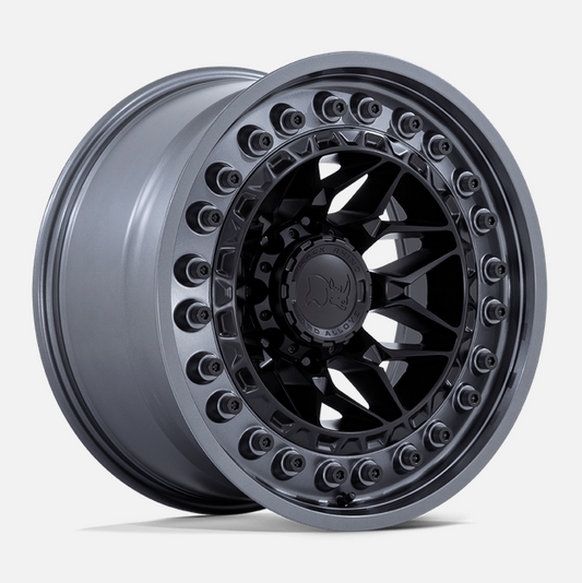 17x9.0 Black Rhino Alpha Matte Black w/Gunmetal Lip