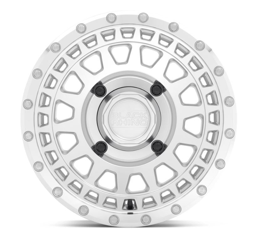 15x7.0 Black Rhino Parker UTV Silver w/ Mirror Cut Face