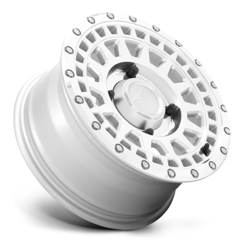 14x7.0 Black Rhino Parker UTV Silver w/ Mirror Cut Face