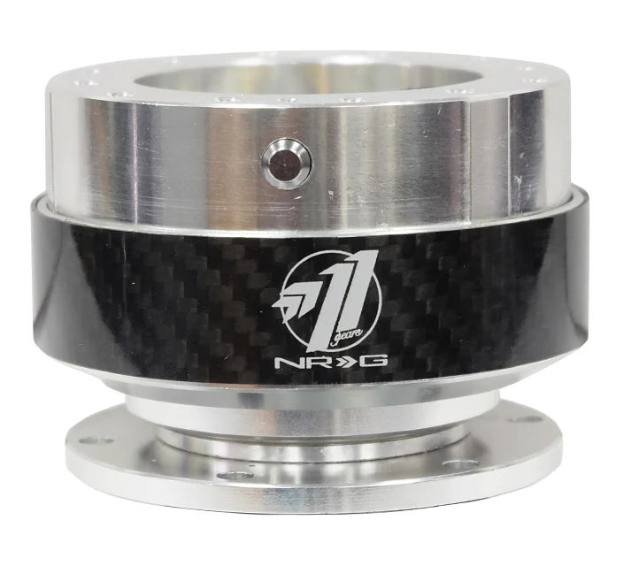 NRG Gen 1.5 Silver Body /Carbon Fiber Ring Steering Wheel Quick Release