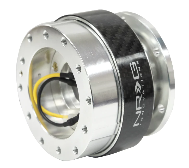 NRG Gen 1.5 Silver Body /Carbon Fiber Ring Steering Wheel Quick Release