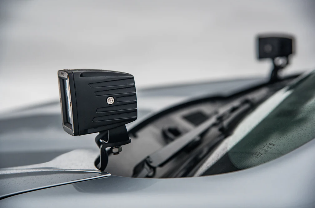 LP Aventure Hood light brackets (Pair) - 2019-2024 Subaru Forester/ 2022+ Forester Wilderness / 2020-2024 Subaru Outback / 2022+ Outback Wilderness (Black Powder Coated)