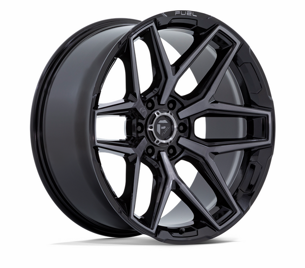 22x12 Fuel Flux 6 FC854BT Gloss Black Brushed with Gray Tint