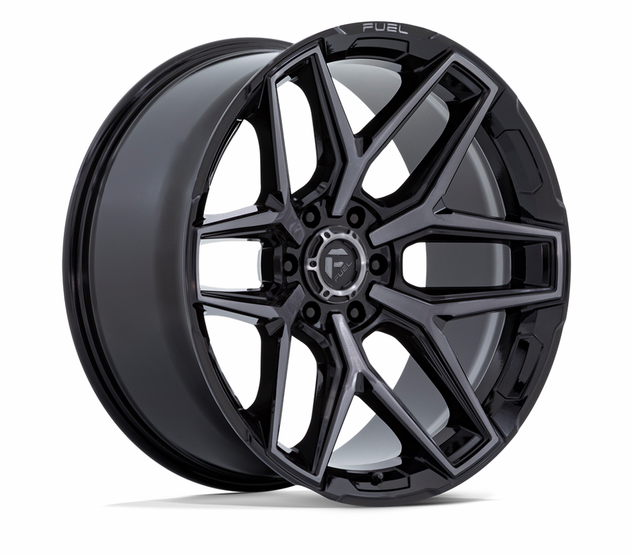 22x10 Fuel Flux 6 FC854BT Gloss Black Brushed with Gray Tint
