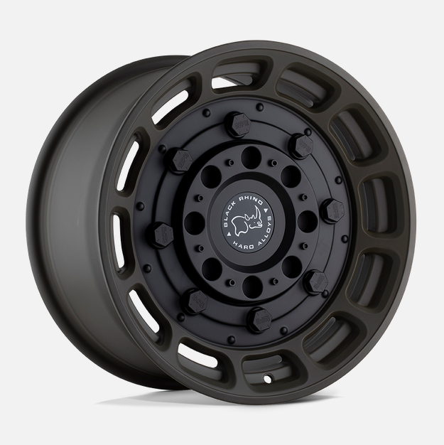17x8.5 Black Rhino Warthog Matte Olive Dab Green w/Black Center