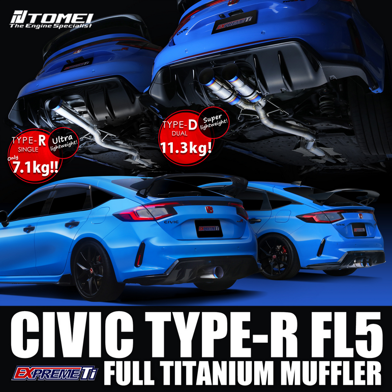 Tomei Expreme Ti Full Titanium Muffler Type D Dual 2023-2024 Honda Civic Type R (FL5)
