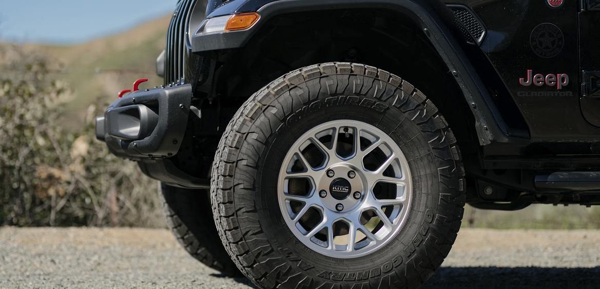 17x8.5 KMC Hatchet KM730 Gloss Silver w/Machined Face