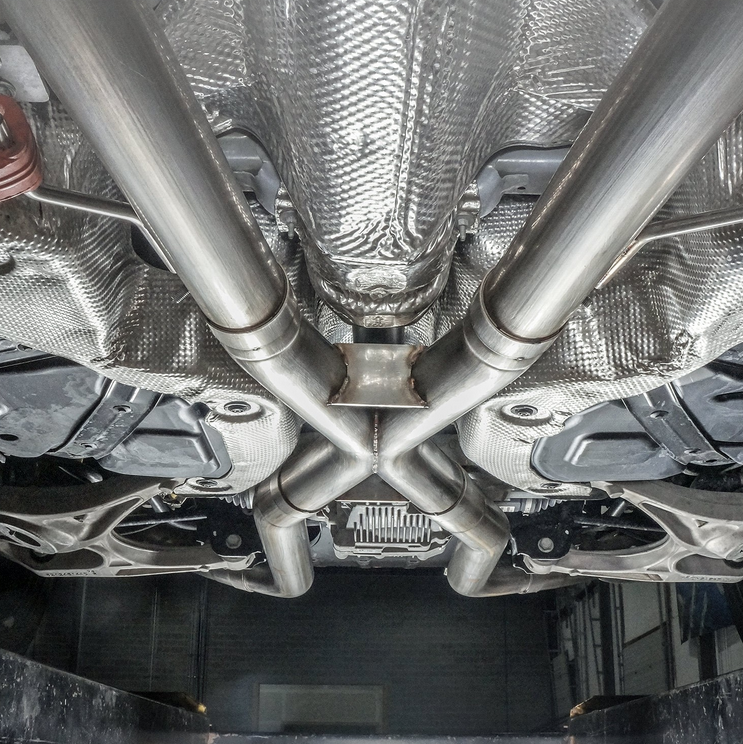 Stainless Works Catback System w/X-Pipe Stock Exit 2018-2023 Jeep Grand Cherokee Trackhawk (6.2L)