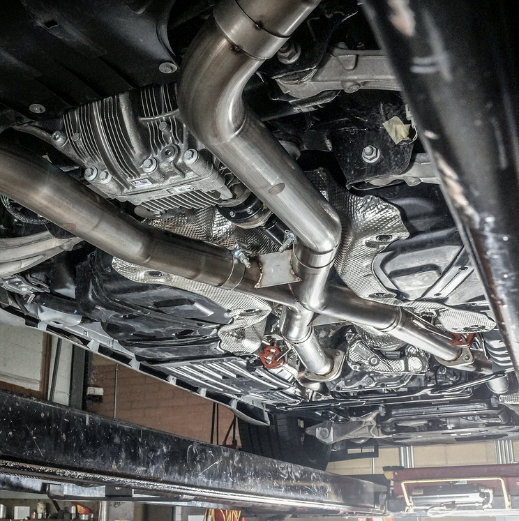Stainless Works Catback System w/X-Pipe Stock Exit 2018-2023 Jeep Grand Cherokee Trackhawk (6.2L)