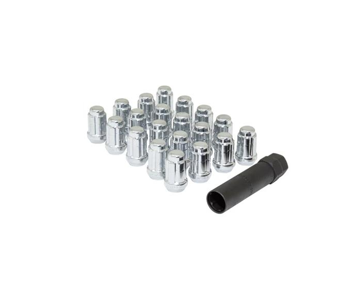 Gorilla Tuner Series Spline Lug Nut 12x1.25 Chrome 5 Lug Kit with Key (Set of 20)