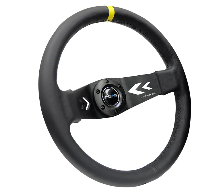 NRG 350mm Two Spoke Steering Wheel Leather