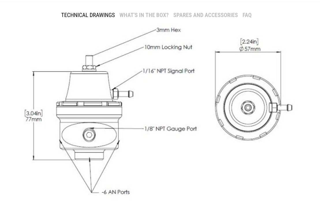 Turbosmart FPR6 Fuel Pressure Regulator Suit -6AN