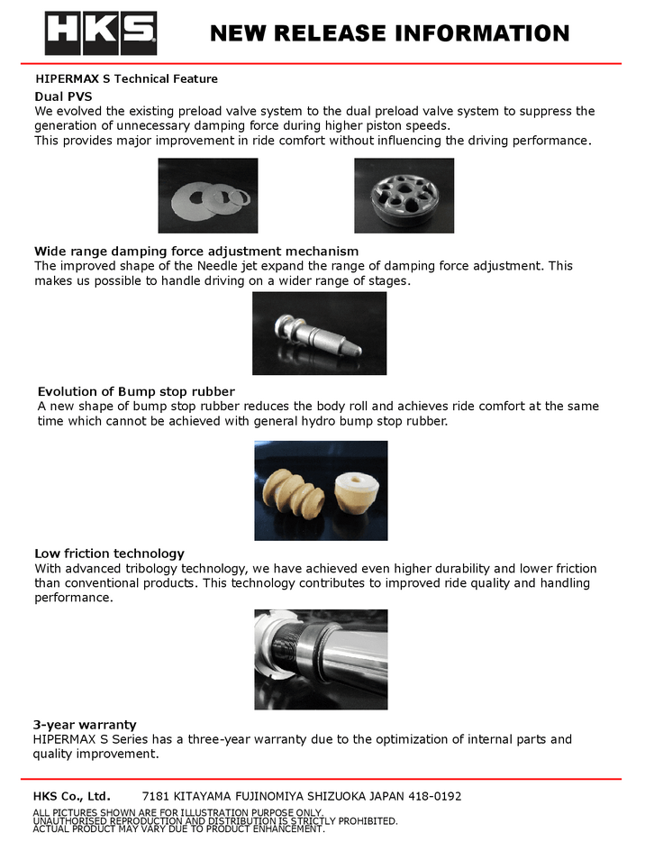 HKS Hipermax S Coilover Kit 1999-2009 Honda S2000 (AP1 / AP2)