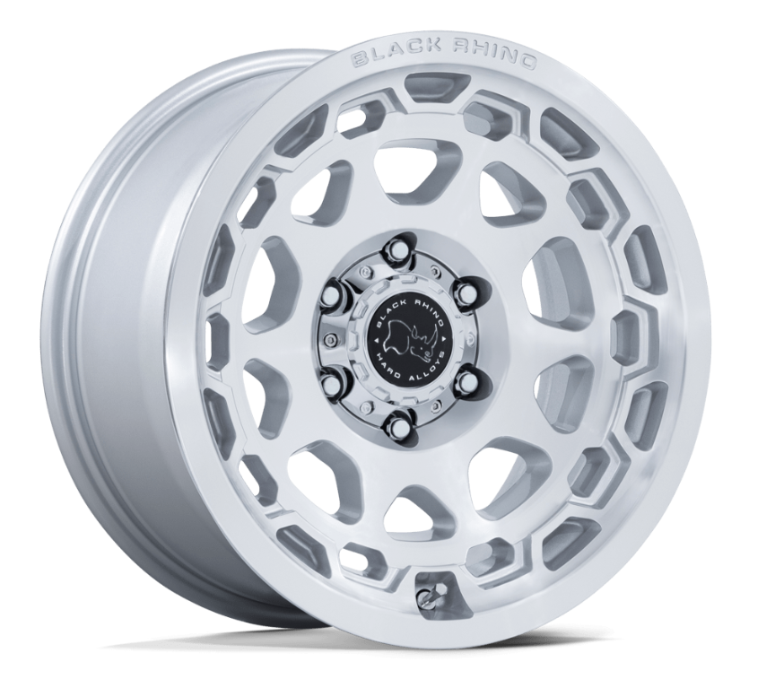 17x8.5 Black Rhino BR026 Congo Gloss Silver w/ Machined Face