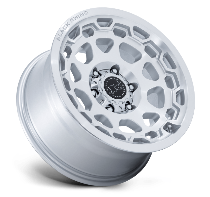 17x8.5 Black Rhino BR026 Congo Gloss Silver w/ Machined Face