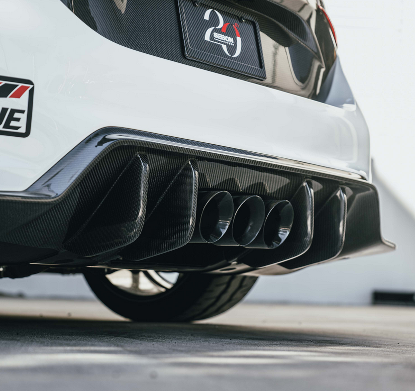 Seibon MB-style carbon fiber rear diffuser for 2023-2025 Honda Civic Type R