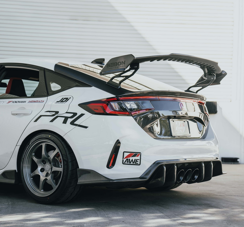 Seibon MB-style carbon fiber rear diffuser for 2023-2025 Honda Civic Type R
