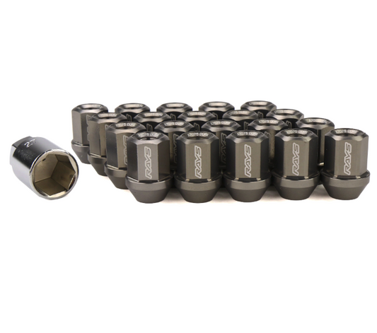RAYS Dura-Nut L42 Straight Type 12X1.50 Lug Nut Set 16 Lug 4 Lock Set - Gun Metallic