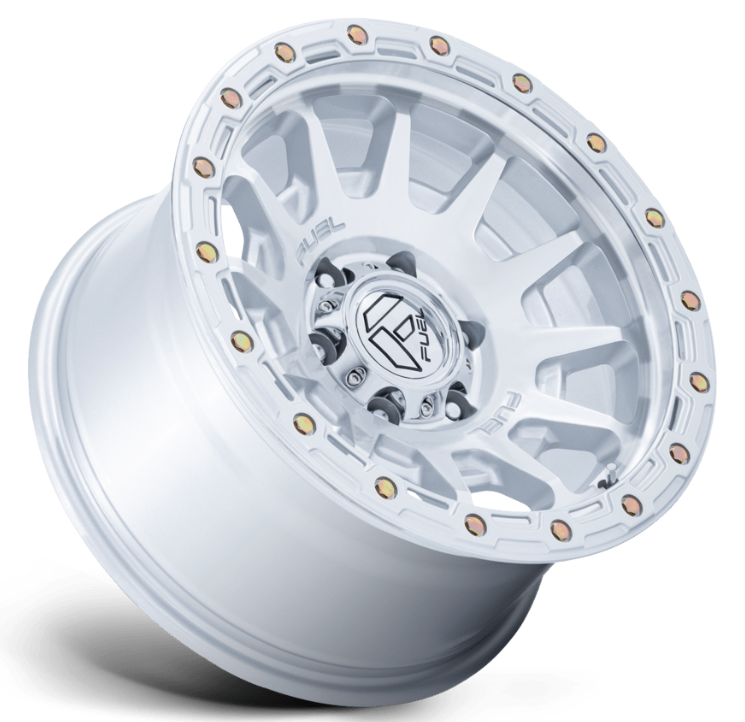 17x9.0 Fuel Fortress FC884 Gloss Silver w/Machined Face