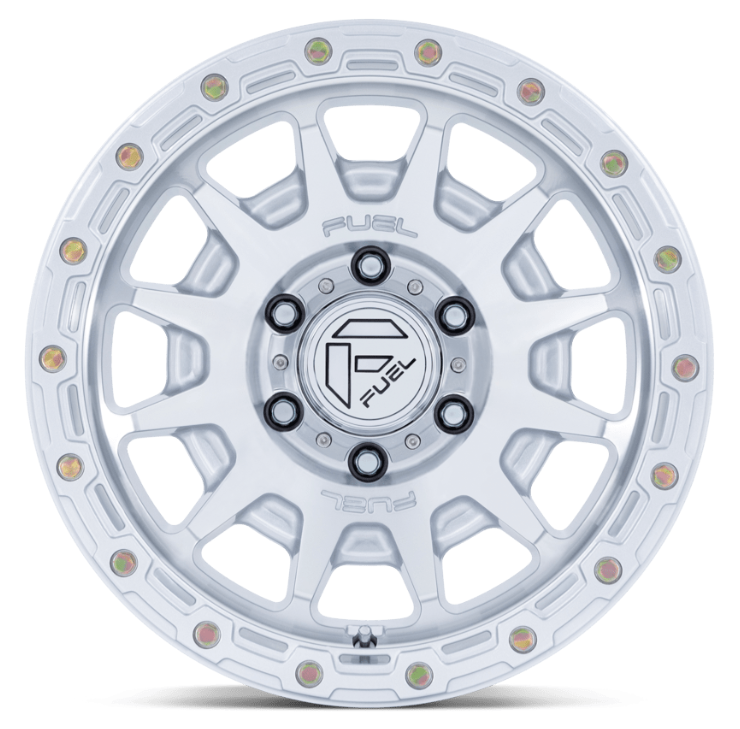 17x9.0 Fuel Fortress FC884 Gloss Silver w/Machined Face