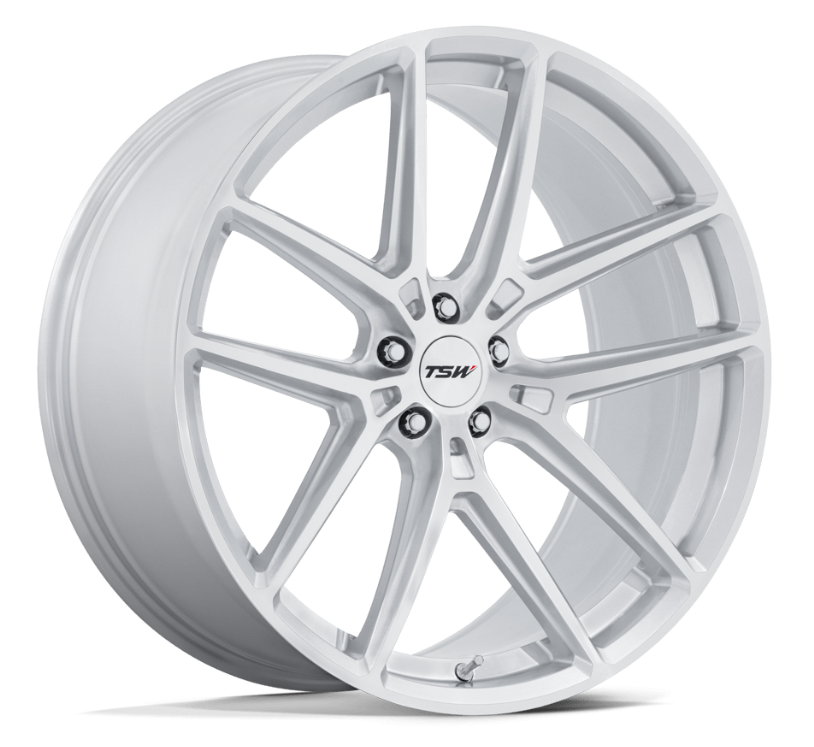 19x9.5 TSW Imola Gloss Silver w/ Machined Face
