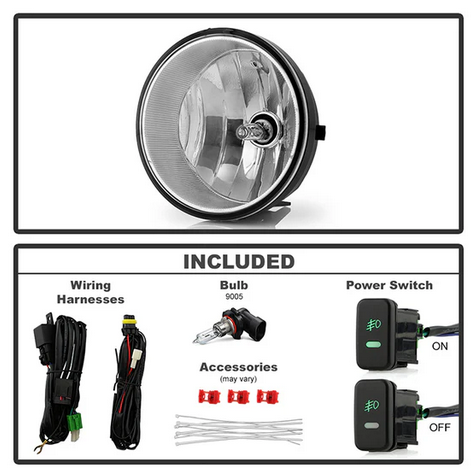 OEM Style Fog Lights w/Switch 2005-2011 Toyota Tacoma / 2004-2006 Solara / 2008-2011 Sequoia / 2007-2013 Tundra (w/o cover)