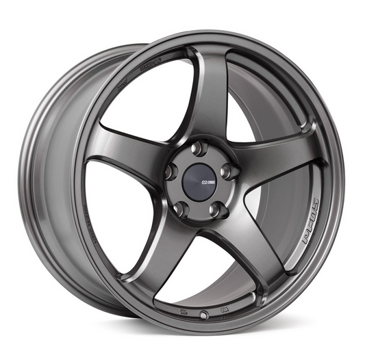 18x8.0 Enkei PF05 5x112 35mm Offset 75mm Bore Dark Silver