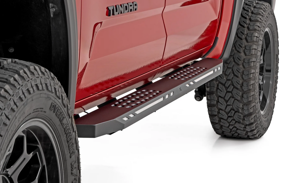 Rough Country AC2 Running Boards Amber/White 2022-2025 Toyota Tundra CrewMax 2WD/4WD
