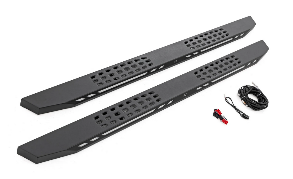 Rough Country AC2 Running Boards Amber/White 2022-2025 Toyota Tundra CrewMax 2WD/4WD