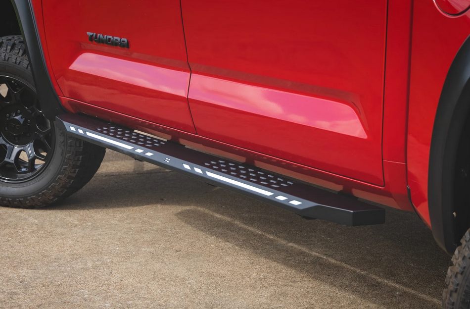 Rough Country AC2 Running Boards Amber/White 2022-2025 Toyota Tundra CrewMax 2WD/4WD