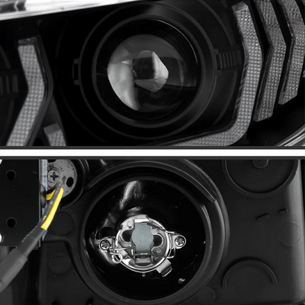 2016-2020 Honda Civic 2DR/4DR/Hatchback ( Not Compatible With Factory LED Headlight Equipped Vehicles ) Projector Headlights - Sequential Crystal Light Bar Turn Signal Light - DRL Light Bar Parking Light - Greeting Light - Black